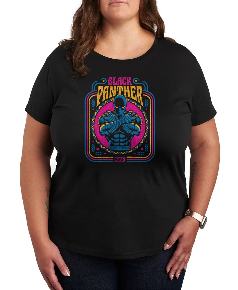 Hybrid Apparel Plus Black Panther Graphic Crew Neck Tee