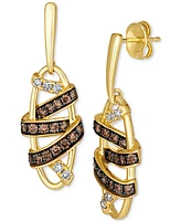 Le Vian Chocolate Diamond (5/8 ct. t.w.) & Nude Diamond (1/6 ct. t.w.) Wrapped Drop Earrings in 14k Honey Gold