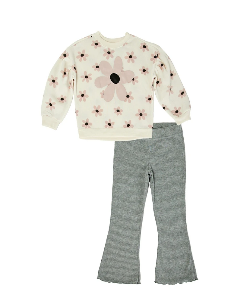 Derek Heart Little Girls Top & Flare Pants Set