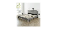 Slickblue Upholstered Platform Bed with Classic Button-Tufted Headboard for Timeless Elegance