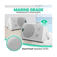 Pyle 5.25" Indoor/Outdoor Waterproof Speakers with 30W 70V Transformer and Spring Loaded Mounting Brackets