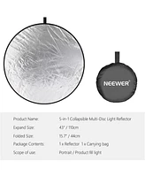 Neewer 43 Inch/110 Centimeter Light Reflector Diffuser 5 in 1 Collapsible Multi Disc with Bag