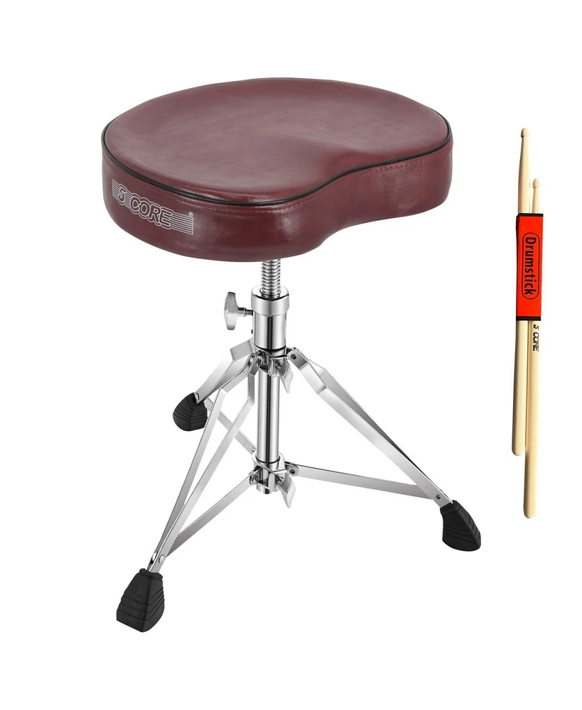 5 Core Drum Throne Padded Guitar Stool Saddle Drummer Seat for Adults & Kids