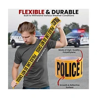 Pyle Police Line Do Not Cross Barricade Tape, 656' Length, Waterproof, Uv-Resistant