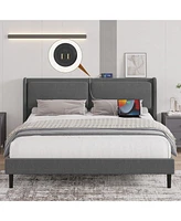 gaomon Queen Bed Frame with Usb Ports, Platform Bed Frame