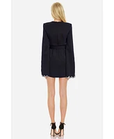 ONE33 Social Women's The Silva | Black Scallop Sleeved Mini Dress