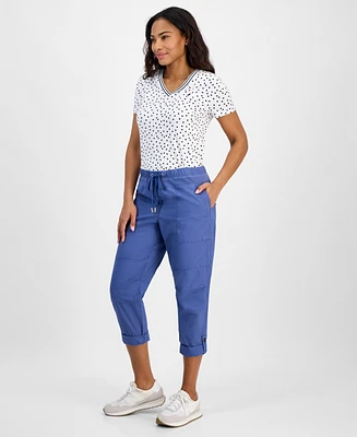Nautica Jeans Women's Cotton Roll-Tab Utility Pants
