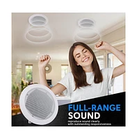 Pyle 5.25” In-Wall / In-Ceiling Speaker with 70V Transformer Tapping - 2-Way Full-Range Stereo Sound, Flush Mount Design (300W Max)