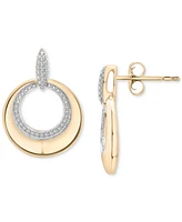 2-Pc. Set Diamond Circle Pendant Necklace & Matching Drop Earrings (1/5 ct. t.w.) in 14k Gold-Plated Sterling Silver, Exclusively at Macy's