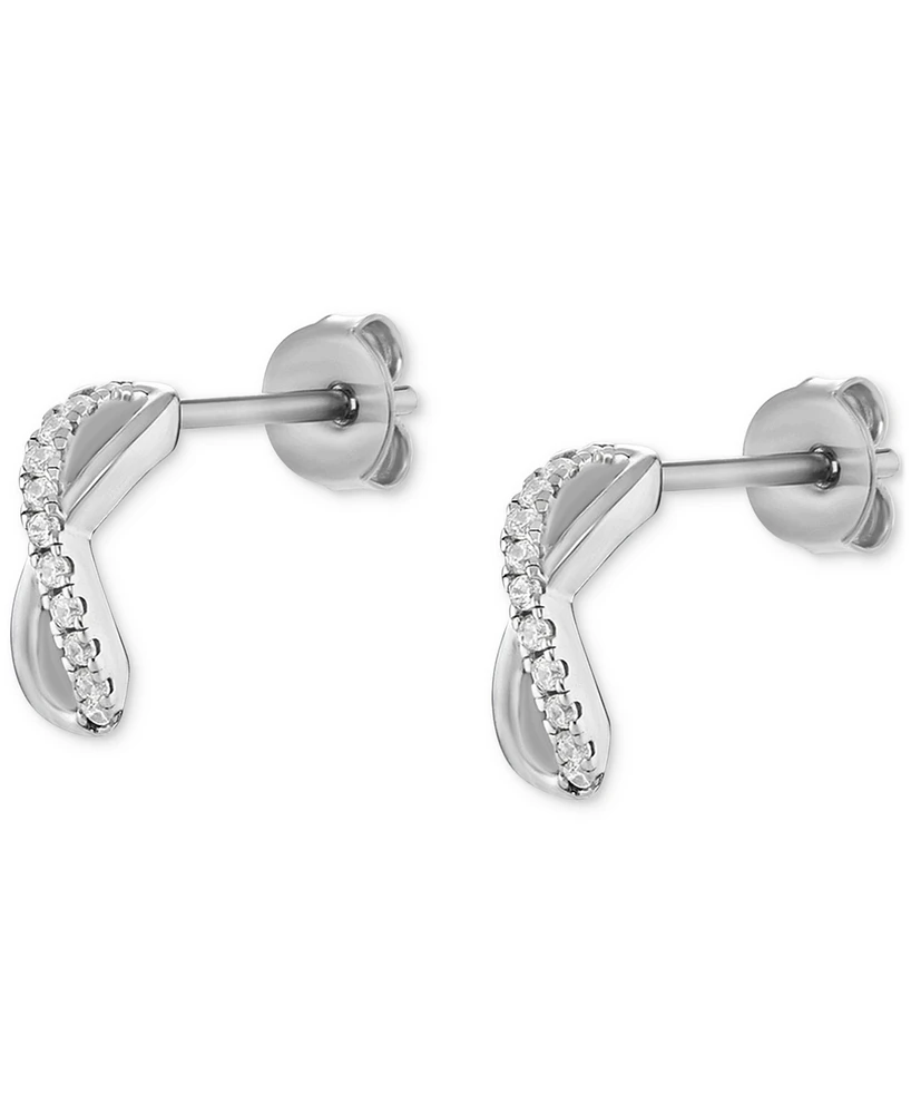 Giani Bernini Cubic Zirconia Infinity Stud Earrings in Sterling Silver, Exclusively at Macy's