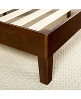 Slickblue Low Profile Solid Wood Platform Bed Frame for Sleek and Sturdy Support