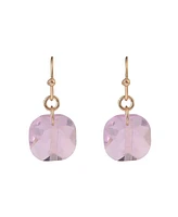 Laundry by Shelli Segal Gold Tone and Pink Faceted Stone Drop Earrings