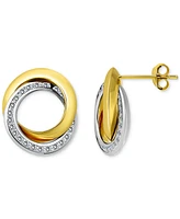 Giani Bernini Cubic Zirconia Interlocking Stud Earrings in Sterling Silver & 18k Gold Over Sterling Silver, Exclusively at Macy's