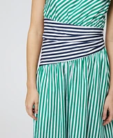 French Connection Women's Alexis Cotton One-Shoulder Striped Dress