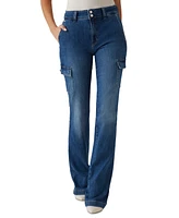 Guess Women's Cargo Mini Bootcut Slim-Fit Jeans