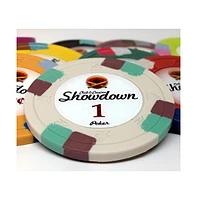 Slickblue Showdown Poker Chips 25-Pack - Clay Composite, $1 Denomination for Card Games