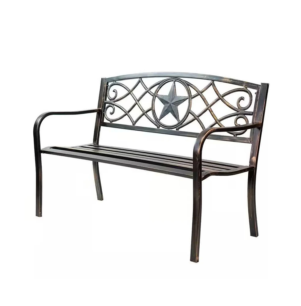 Slickblue Powder Coated Steel 4-ft. Outdoor Patio Garden Bench in Metal Finish