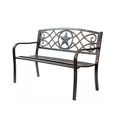 Slickblue Powder Coated Steel 4-ft. Outdoor Patio Garden Bench in Metal Finish