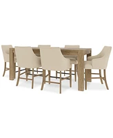 7pc Counter Height Dining Set (Davie Table & 6 Nelin Stools)