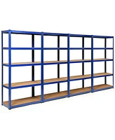 Gymax 4PCS 72'' Metal 5-Tier Garage Storage Rack Shelf Adjustable Freestanding