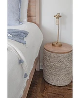 Anaya Home Textured Taupe Handwoven Storage Side Table