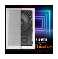 Pyle 6.5" In-Wall / In-Ceiling 2-Way Speakers - Flush Mount, Titanium Dome Tweeters, 360W Max Power Output