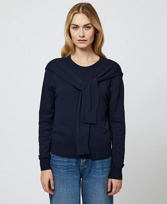 French Connection Women's Tie-Shoulder Crewneck Sweater