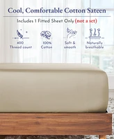 California Design Den Deep Pocket Twin Xl Fitted Sheet Only - 400 Thread Count 100% Cotton Sateen Bright Salmon