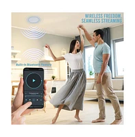 Pyle 5.25" In-Wall / In-Ceiling Bluetooth Speaker System with 240W Max Power, 2-Way Stereo Sound, Magnetic Grill, and Wireless Streaming