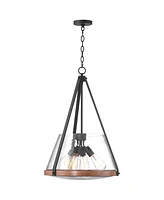 Franklin Iron Works Dana 19 1/2" Farmhouse Rustic Pendant Chandelier Ceiling Light Fixture Dining Room Over Table Kitchen Island Foyer Hanging Round 4