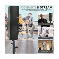 Pyle Wireless Bluetooth Streaming Active Pa Loudspeaker System with 2x12" Subwoofers & 4 Tweeters