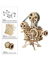 Robotime 3D Wooden Puzzle Mechanical Model Kits, Beige, 9.1"5.2"10"