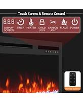 Boyel Living 29.3 in. Wall Mounted Recessed Electric Fireplace in Black with Multi-Color Flame