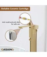 Casainc Freestanding Single Handle Floor Mounted Roman Tub Faucet Bathtub Filler with Hand Shower