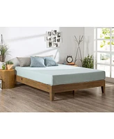 Slickblue Modern Platform Bed Frame in Rustic Pine Finish for Stylish and Durable Bedroom Decor