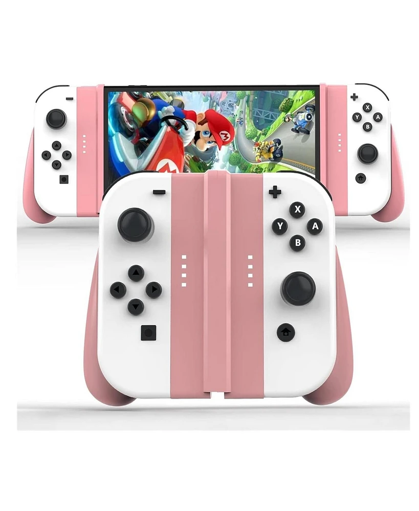 Nbcp Switch Joycons Detachable Grip Compatible with Nintendo Switch/Switch Oled JoyCons Controllers, Pink Nintendo Switch Accessories