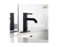 Casainc Single Handle Touchless Sensor Black Bathroom Sink Faucet