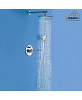 Casainc Rainfall Complete Shower System with 5-Setting Handheld and Rough Valve
