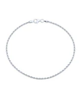 Bling Jewelry Strong Cable Rope Chain Anklet Ankle Bracelet Yellow Gold Plated .925 Sterling Silver