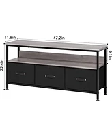 gaomon TrailBlaze Dresser Tv Stand for Bedroom, 47.2" Tv Console with 3 Drawers Entertainment Center with Open Shelf Modern Television Table Center Me