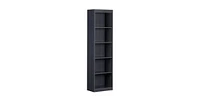 Slickblue Narrow 5-Shelf Bookcase Slim Storage Shelving Unit Wood Finish