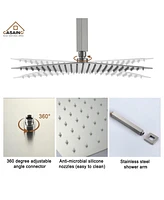 Casainc 12 Inch Rainfall Shower Head Ceiling Mounted Shower System with Shower Trim Kit