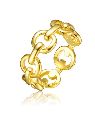 Rachel Glauber 14K Gold Plated Chain Link Ring