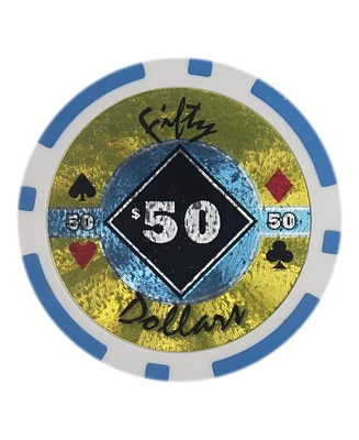 Slickblue Black Diamond Holo Inlay Poker Chips (25-Pack) For Poker