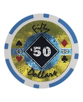 Slickblue Black Diamond Holo Inlay Poker Chips (25-Pack) For Poker