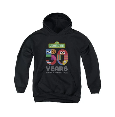 Sesame Street Boys Youth 50 Years Logo Pull Over Hoodie