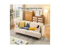 gaomon 76.7" Modern Loveseat Sofa With Armrests, Modern Sofa With Deep Seats And 2 Removable Back Cushions, For Living Room, Bedroom, Apartment