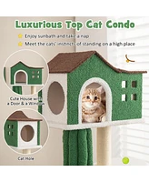 Gymax 7-Tier Modern Cat Tree Tower 61'' Cat Climbing Stand with Sisal Scratching Posts