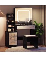 gaomon Bedroom Dresser with Electrical Outlet 4 Drawer Storage Cabinet Dresser