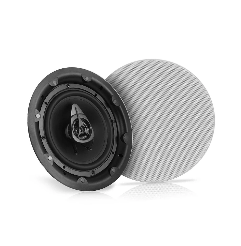 Pyle 8" In-Wall/In-Ceiling 2-Way Full Range Stereo Speakers with Magnetic Grill (600W Max)